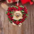 Pomeranian-Heart Wreath Two Sides Ornament