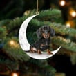 Dachshund 1-Sit On The Moon-Two Sided Ornament