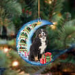 Bernese Mountain (2) Sit On The Blue Moon-Two Sided Ornament