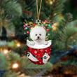 WHITE Bichon Frise-In Christmas Pocket Two Sides Ornament