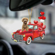 Poodle-Red Sports car-Two Sided Ornament