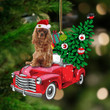 Cavalier King Charles Spaniel 4-Pine Truck Hanging Ornament