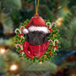 BLACK Pug 2-Xmas Bandana Hanging Ornament