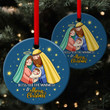 Merry Christmas - Born Of God Ceramic Circle Ornament NA84