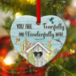 You Are Fearfully And Wonderfully Made - Humming Bird Ceramic Heart Ornament NUHN38B