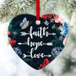 Faith, Hope And Love - Unique Ceramic Heart Ornament CCO8