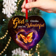 Unique Butterfly Ceramic Heart Ornament - God Thinks You?re Wonderful AA138