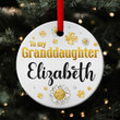 Meaningful Personalized Christian Gift For Granddaughter - Elegant Ceramic Circle Ornament NUHN143