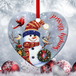 Special Snowman Ceramic Heart Ornament - You Are Blessed From Jesus CC28