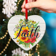 Faith In God - Flower Ceramic Heart Ornament NUM111
