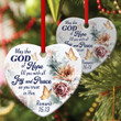 God Of Hope Fill You With All Joy And Peace - Flower Ceramic Heart Ornament CC36