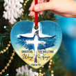 God Will Cover You Under His Wings - Special Cross Ceramic Heart Ornament NUA127