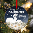 You Are Beautiful Creation Handmade By God - Adorable Personalized Swan Ceramic Circle Ornament For Daughter AQ115