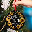 Faith, Hope And Love - Sunflower Ceramic Circle Ornament CCO7