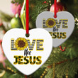 Sunflower Ceramic Heart Ornament - Love Like Jesus NUHN100