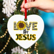 Sunflower Ceramic Heart Ornament - Love Like Jesus NUHN100