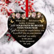 Elegant Personalized Rose Ceramic Heart Ornament - Let Your Faith Be Bigger Than Your Fear AA118