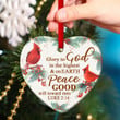 Glory To God In The Highest - Christian Ceramic Heart Ornament CC31