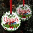 Must-Have Ceramic Circle Ornament - Merry Christmas CC15