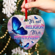 Butterfly Ceramic Heart Ornament - It's Not Religion, It's A Relationship NUA105