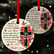Flower Ceramic Circle Ornament - Because He Lives I Can Face Tomorrow NUA107