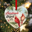 Cardinals Appear When Angels Are Near - Ceramic Heart Ornament CC18