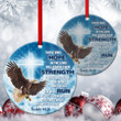Unique Ceramic Circle Ornament - They Will Soar On Wings Like Eagles NUHN116