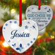 God Called Me By His Marvelous Grace - Pretty Personalized Ceramic Heart Ornament NUHN143B