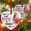 Beautiful Robin Redbreast Ceramic Heart Ornament CC24