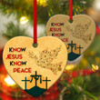 Know Jesus, Know Peace - Pigeon Ceramic Heart Ornament AHN90