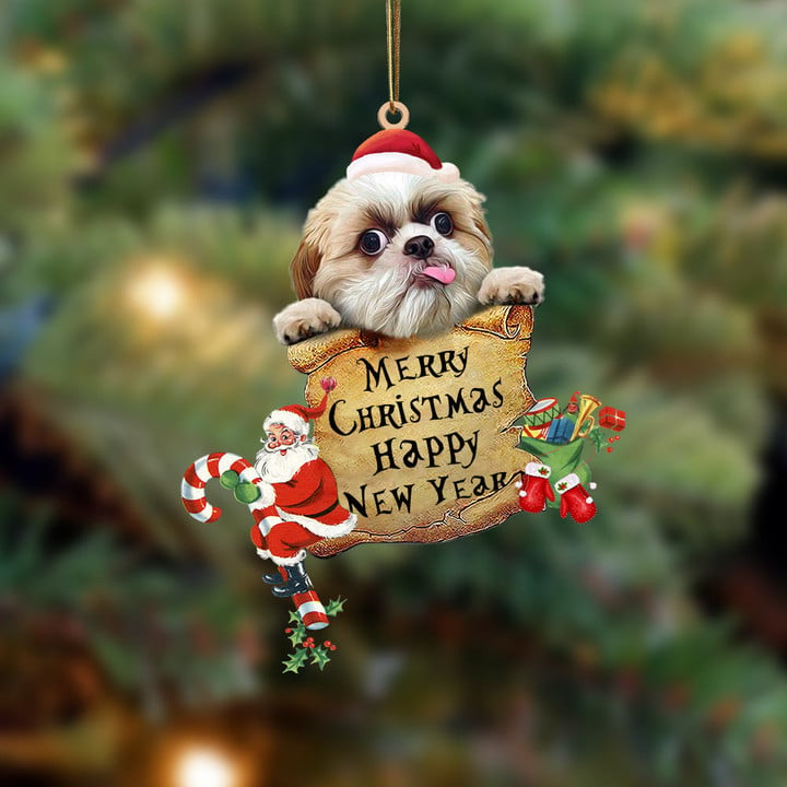Shih Tzu-Christams & New Year Two Sided Ornament