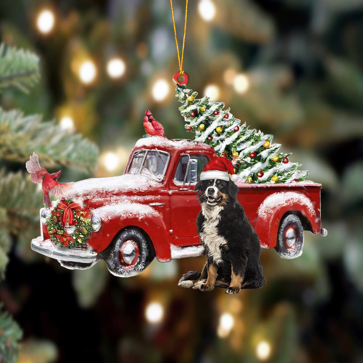 Bernese Mountain Dog-Cardinal & Truck Two Sided Ornament