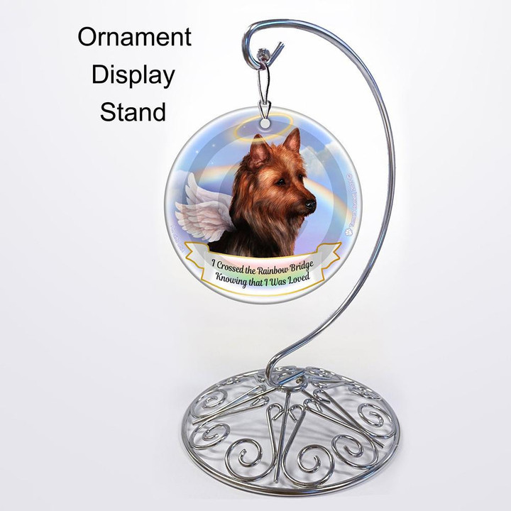 Rainbow Bridge Memorial-Australian Terrier Porcelain Hanging Ornament