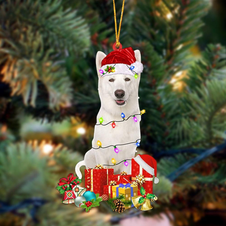 WHITE German Shepherd-Dog Be Christmas Tree Hanging Ornament