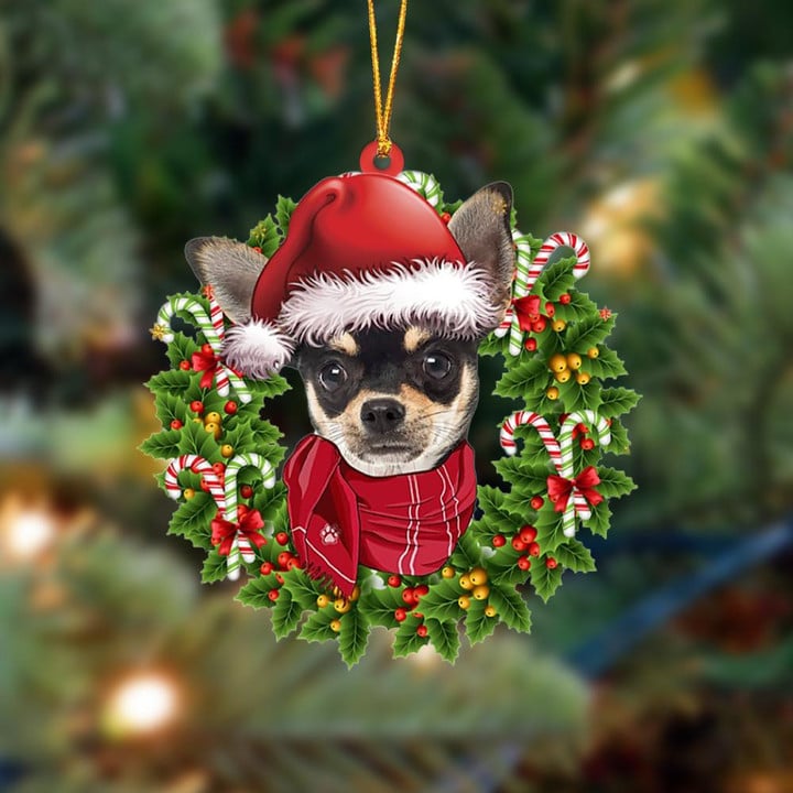 Chihuahua-Xmas Bandana Hanging Ornament