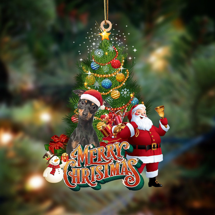 Miniature Pinscher 2-Christmas Tree&Dog Hanging Ornament
