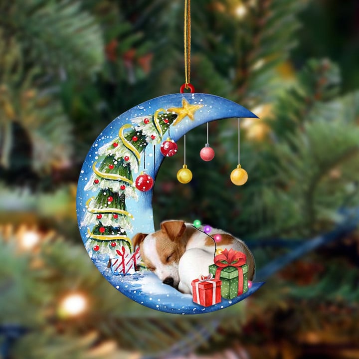 Jack Russell Terrier-Sleep On The Moon Christmas Two Sided Ornament