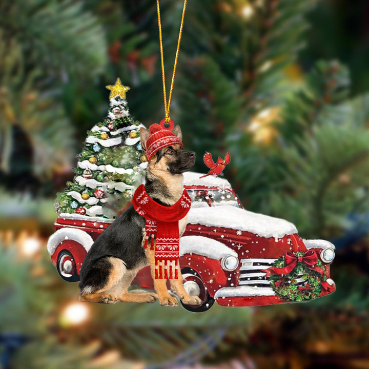 German Shepherd 1-Christmas Car Two Sided Ornament