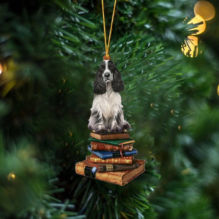 Cocker Spaniel-Sit On The Book Two Sides Ornament