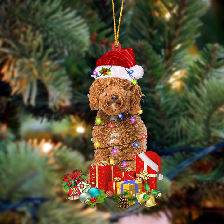 RED Labradoodle-Dog Be Christmas Tree Hanging Ornament