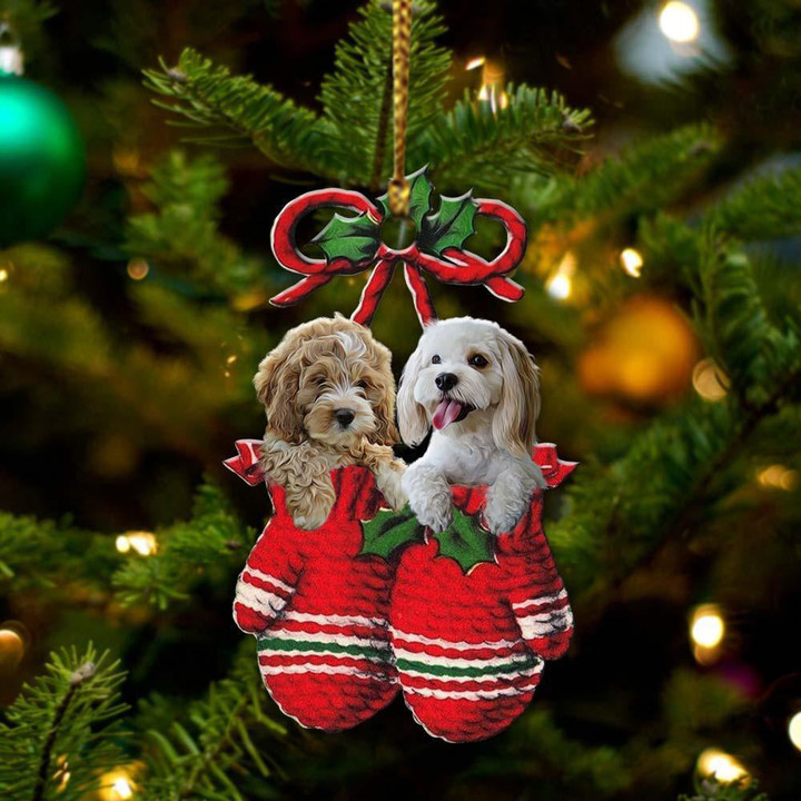 Cockapoo Inside Your Gloves Christmas Holiday-Two Sided Ornament