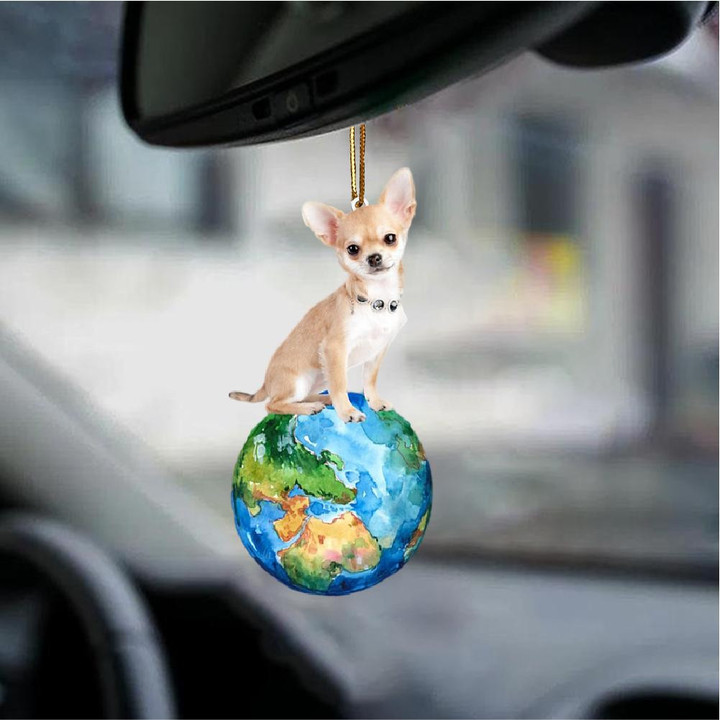 Chihuahua2-Around My Dog-Two Sided Ornament