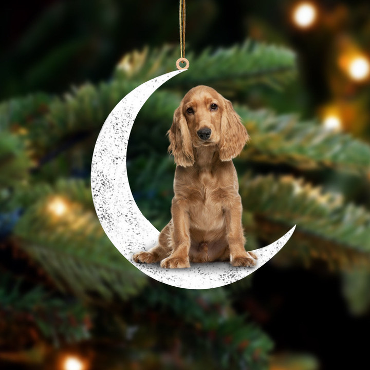 Cocker Spaniel 2-Sit On The Moon-Two Sided Ornament