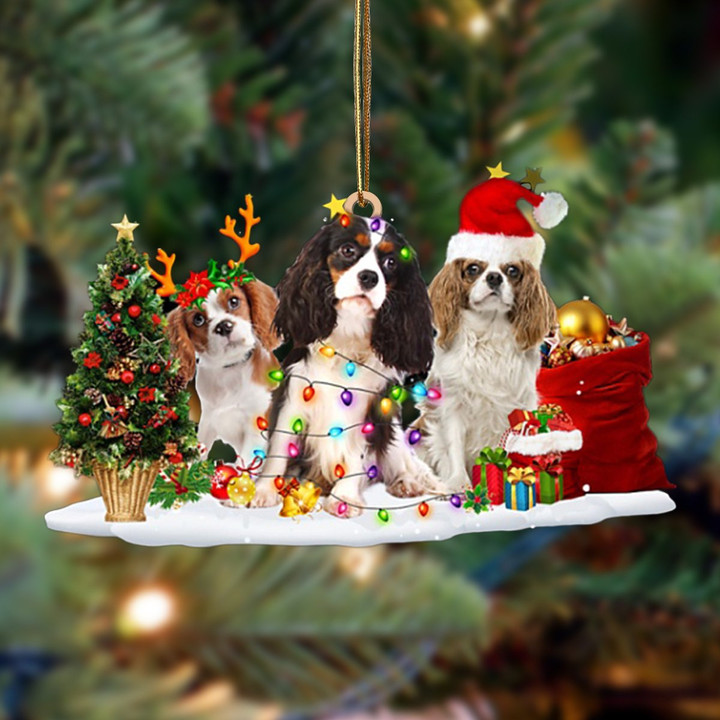 Cavalier King Charles Spaniel-Christmas Dog Friends Hanging Ornament