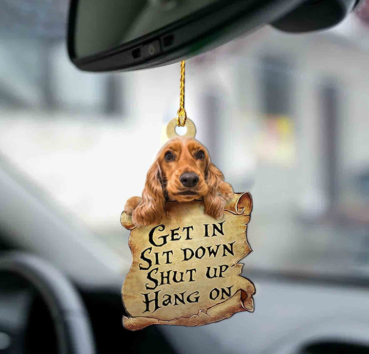 Cocker Spaniel get in two sided ornament