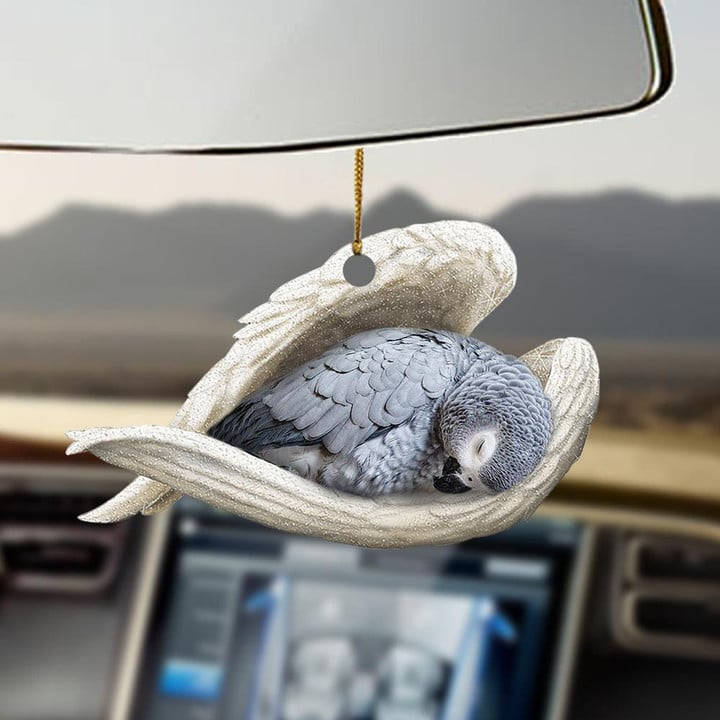 African grey parrot sleeping angel African grey parrot lovers ornament