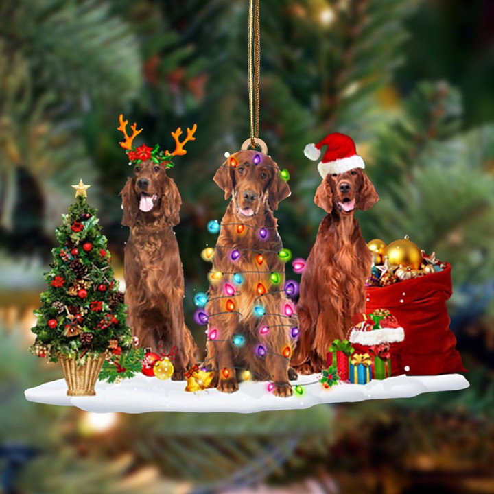 Irish Setter-Christmas Dog Friends Hanging Ornament