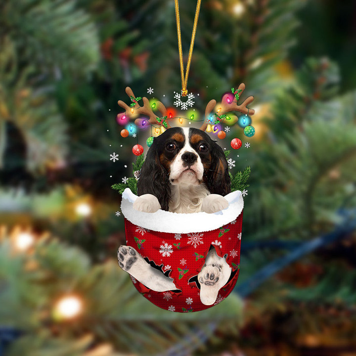 Cavalier King Charles-In Christmas Pocket Two Sides Ornament