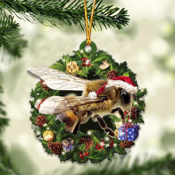 Bee and christmas gift for her gift for him gift for Bee lover ornament