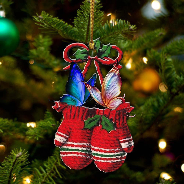 Butterfly Inside Your Gloves Christmas Holiday-Two Sided Ornament